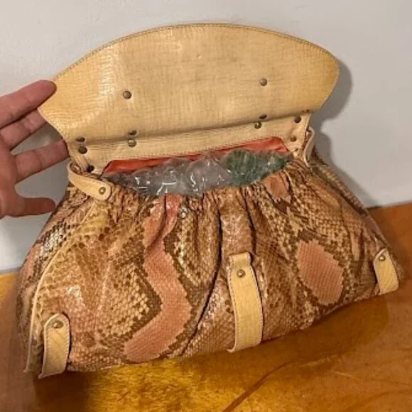 VINTAGE Fendi PITHON Skin Embossed Magic Bag - Picture 8 of 17